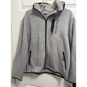 Peloton Full Zip Hoodie Jacket Athletic Training Activewear‎ Gray Black XL
